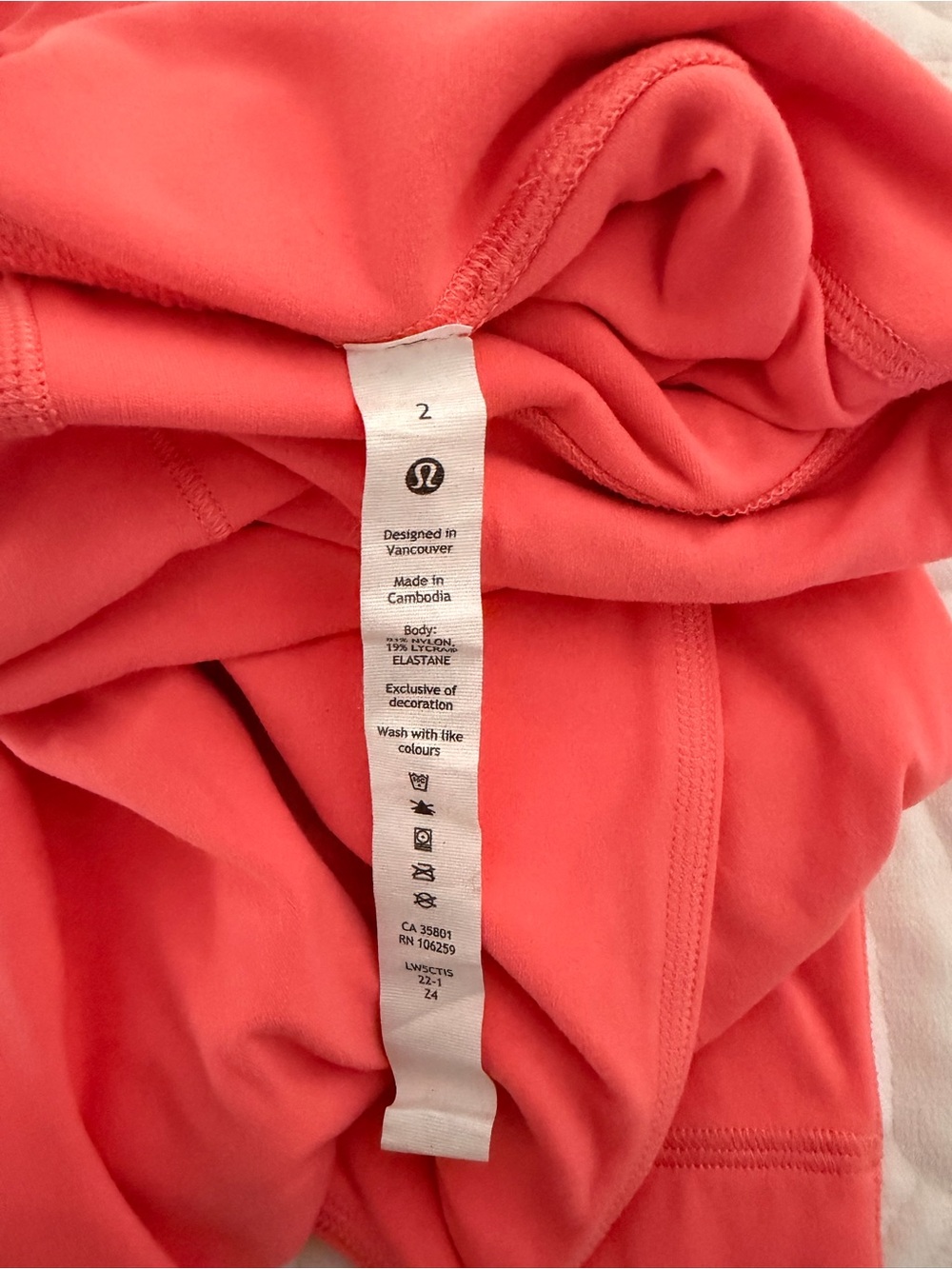 lululemon athletica Coral Pink Leggings (Size 2)